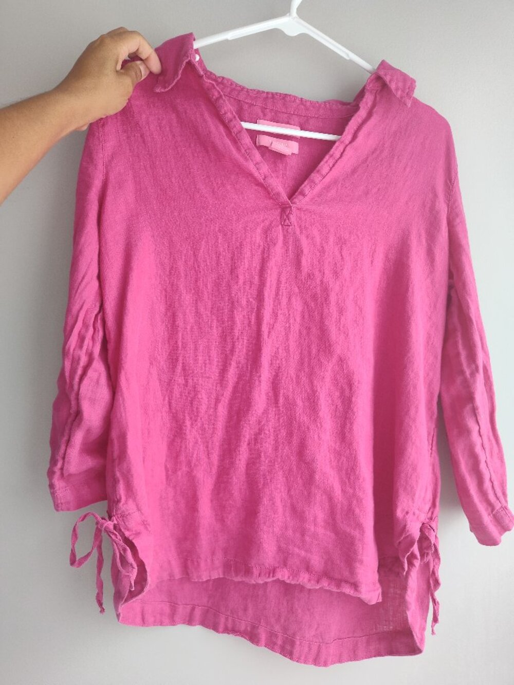 Pink linen top
